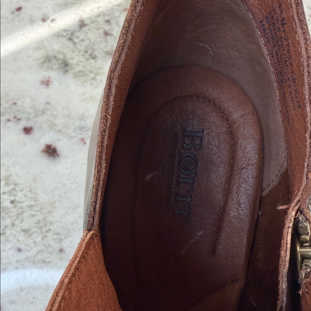 Born Aneto Brown Leather Ankle Boots - Picture 8 of 8